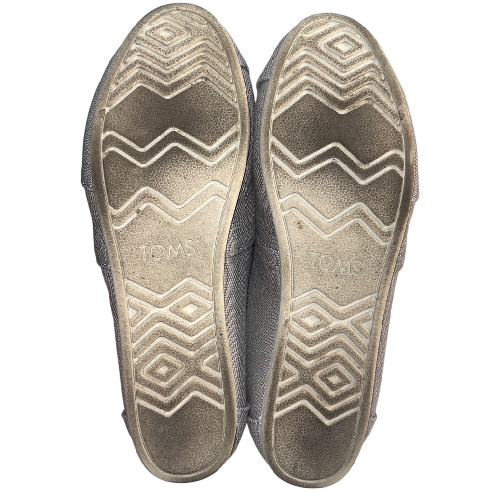 Toms Heavy‎ Grey Canvas Flat Loafers Women's Size 7.5 Comfort Leisure - Picture 4 of 6